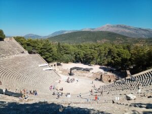The uncrowded grand theatre at Epidaurus