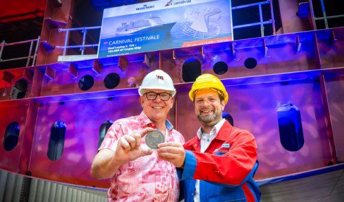 Carnival Festivale Keel Laying Begins Music-Themed Ship Build