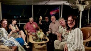 Convivial companions aboard Toum Tiou II