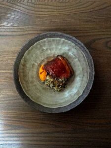 Dining - Steak and burnt carrot