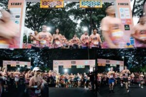 Enthusiastic runners taking off from the starting line across all categories