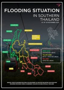 Flooding situation in Southern Thailand