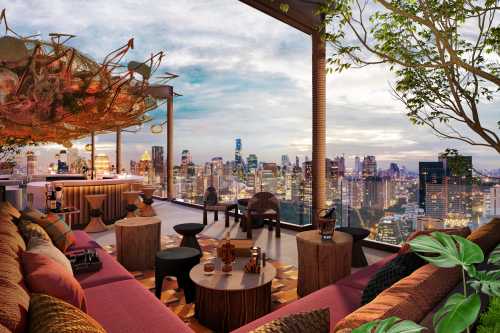Sato San rooftop bar_Rendering of bar area