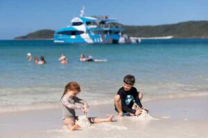 Sealink WSY Riptide Creative Whitsundays Kids on Beach Lores