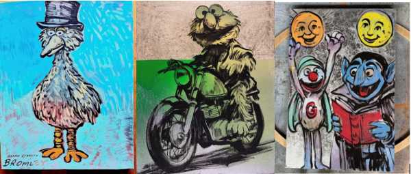 Artist David Bromley revealing new Sesame Street artworks exclusively in Daylesford