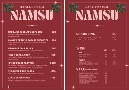 Namsu Christmas À La Carte Specials