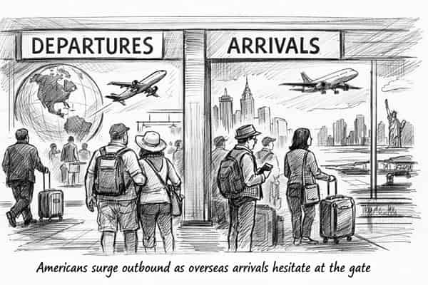 US Air Travel Slips as Americans Fly, Visitors Stall