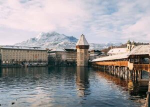 Lucerne's famous Chapel Bridge.