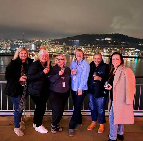 Twinkling lights farewelled the group as they set off on their 7-night coastal voyage to the North Cape.