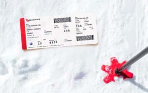QF - Boarding Pass in the snow