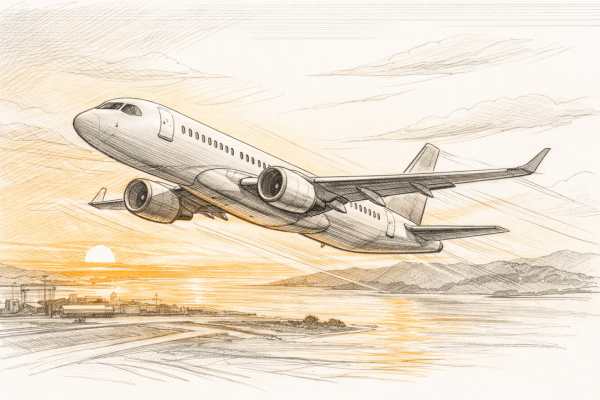 Qantas A220 Takes Off on Its First International Flight