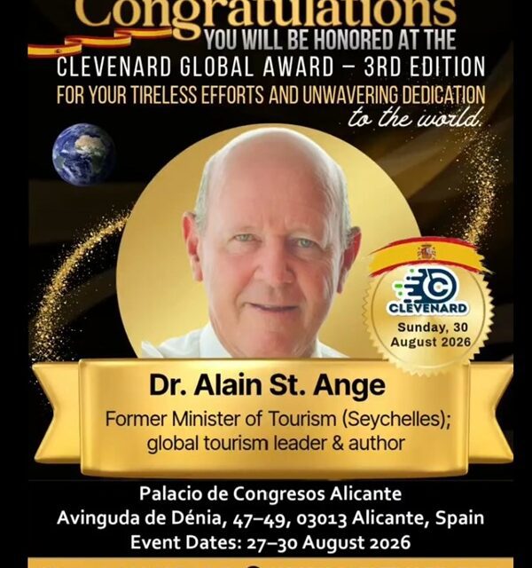 Alain St. Ange Wins Clevenard Global Award 2026