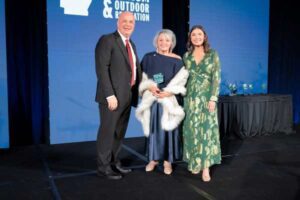Dalaney Thomas, Arkansas Tourism Director; Pati Brown, Tourism Person of the Year; Sec. Shea Lewis, Arkansas Department of Parks, Heritage and Tourism