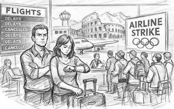 Italy Airline Strike Disrupts Valentine’s Olympic Travel Plans
