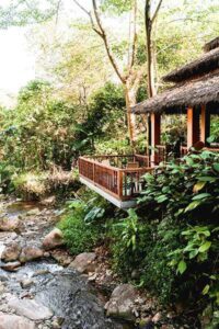 Mountain and creek view tents