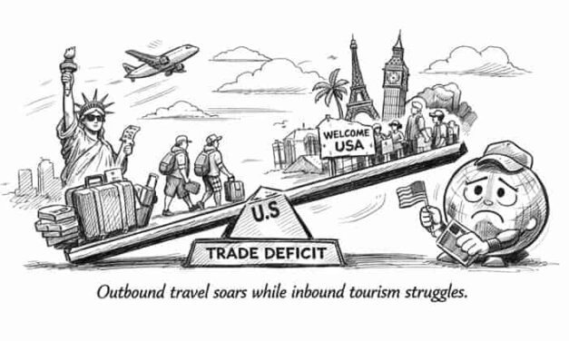 US travel rebound falters as outbound surge widens gap
