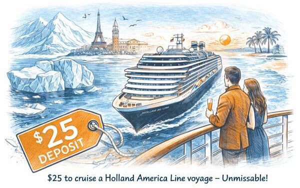 Holland America $25 Cruise Deposit Deal