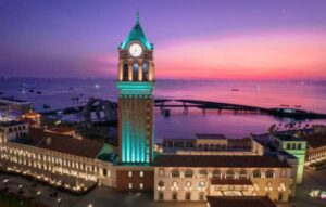 The Campanile Clock Tower is an iconic symbol of Phu Quoc’s Sunset Town, overlooking Kiss Bridge