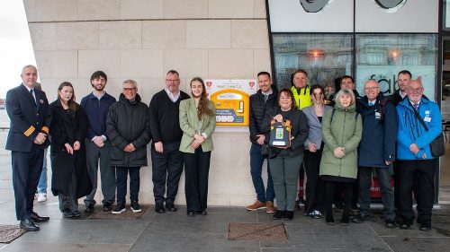 Defibrillator unveiling with representatives from Fred. Olsen Cruise Lines, Liverpool Cruise Port and Heart 2 Heart