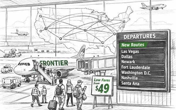 Frontier Maps Four New Spring Routes Across U.S.