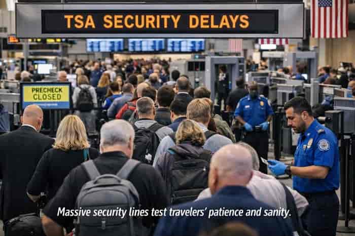 US Airport Chaos Deepens as Shutdown Hits TSA Workforce