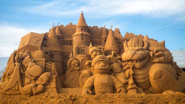 65-Tonne Super Mario Sand Sculpture Unveiled Ahead of Film