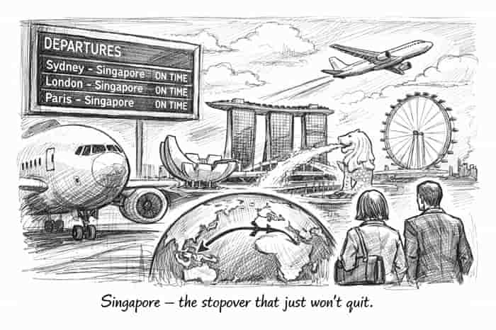 Singapore becomes lifeline for Europe travel from Australia
