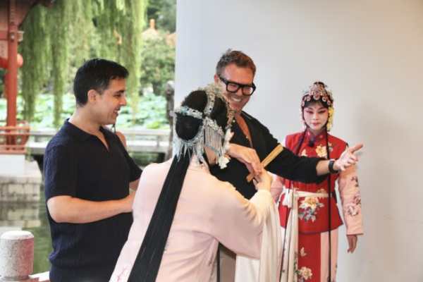 Tourists experience the Kunqu Performing Art in the Chinese Garden of Friendship in Sydney