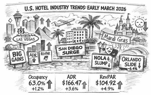 US Hotel Results Rise in Week Ending 7 March