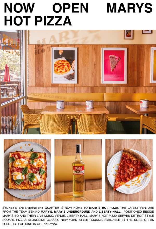 ow Open Marys Hot Pizza and Plate It Forward x Ricos Tacos