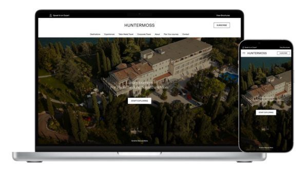 Huntermoss Unveils Luxe Travel Website Glow-Up
