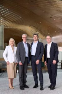 WSI-2026-Lagardere - Alison Webster, WSI Chief Customer and Commercial Officer; Simon Hickey, WSI Chief Executive Officer; Frederic Chevalier, Lagardere CEO; Luc Mansion, Lagardere CFO & Regional COO
