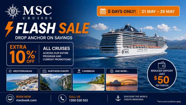 MSC Cruises Unveils Five-Day Flash Sale Bonanza