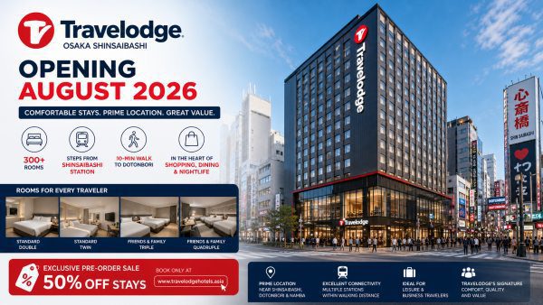 Travelodge Osaka Shinsaibashi Opens August 2026
