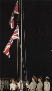 1976 Photo as the Seychelles 1st Republic Flag was raised for the 1st time