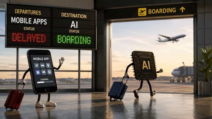Apps Miss Flight as AI Boards Travel Tech