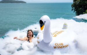 Foam pool party at Zenmaya