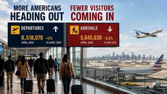 US Travel Gap Widens As Americans Head Abroad