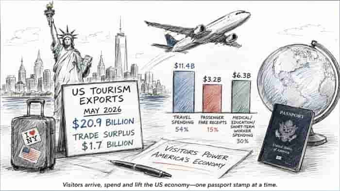 US Tourism Exports Hit $20.9bn as Airline Receipts Take Off!