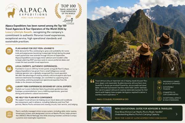 Alpaca Expeditions Wins Global Honor, Eyes Peru 2027