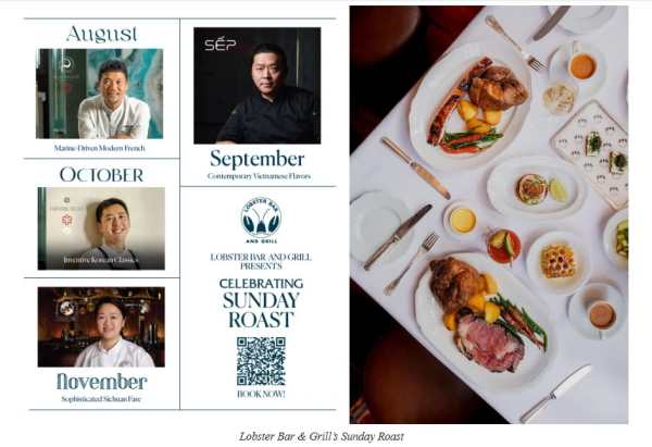 LOBSTER BAR & GRILL CONTINUES ITS GUEST CHEF SUNDAY ROAST SERIES WITH FOUR CELEBRATED RESTAURANTS OF HONG KONG FROM AUGUST - NOVEMBER 1