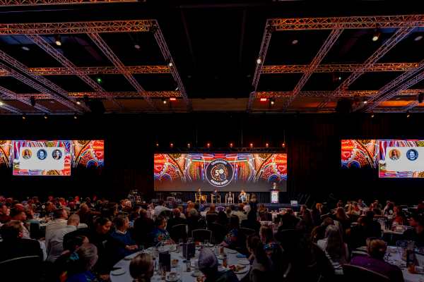 The Royal ICC's 36 metre multi screen LED installation