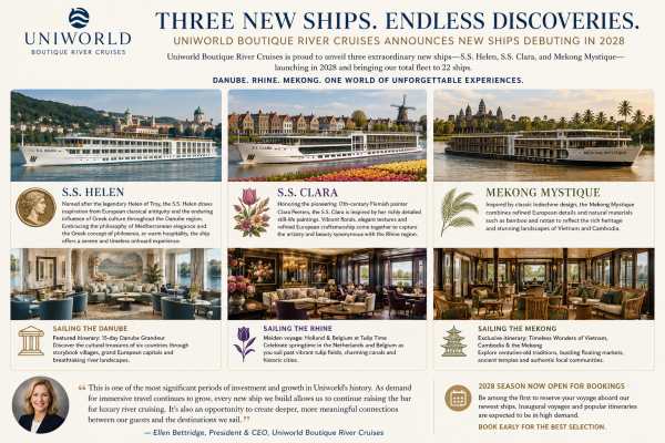Uniworld Launches Three New Luxury River Ships for 2028