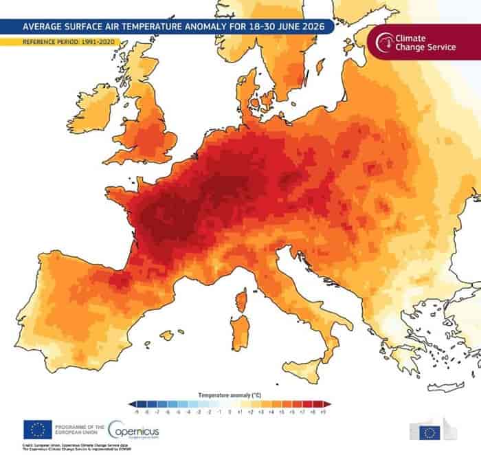 © C3S - ECMWF June 2026, Western Europe’s warmest June on record