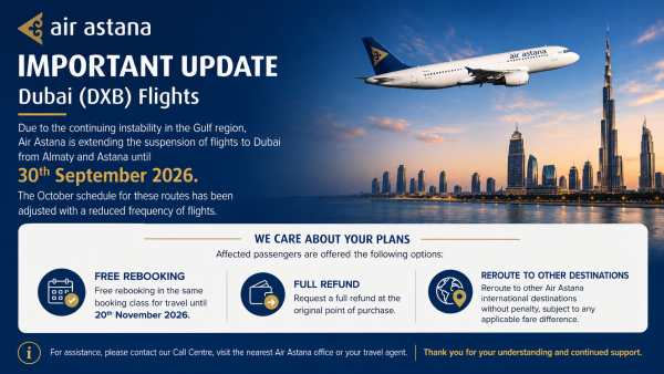 Air Astana Extends Dubai Flight Suspension