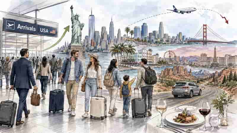 US Tourism Rises, But Overseas Visitors Slide 6.5%