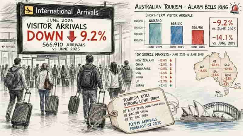 Australian Tourism Alert: June Visitor Arrivals Plunge 9.2%!