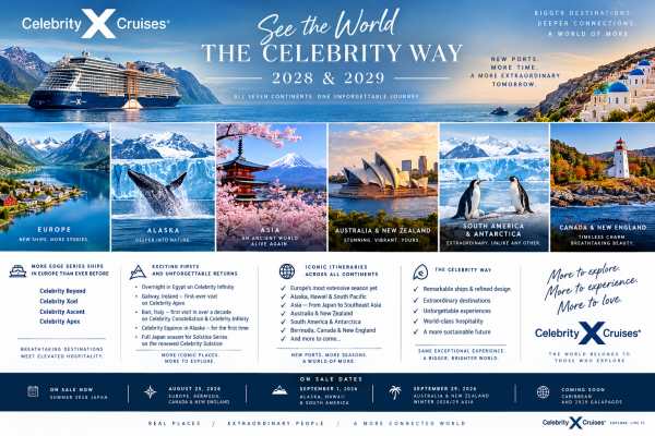 Celebrity Cruises Charts Epic 2028-29 World Voyages