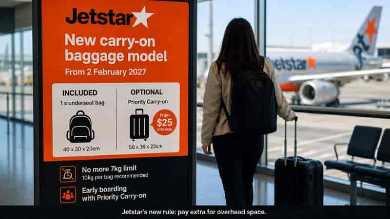 Jetstar Carry-On Shake-Up Sends Overhead Bags Behind Paywall