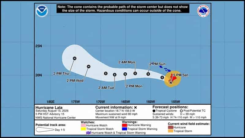 Hurricane Lala Lashes Hawai‘i as Flood Threat Grows